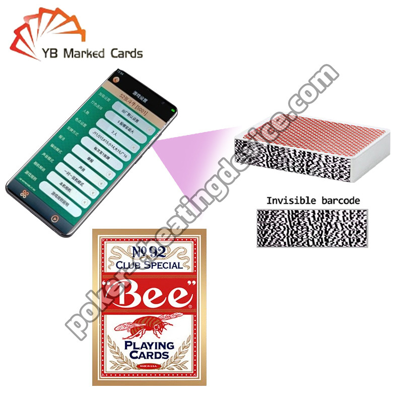 Bee Poker Texas Hold'em Barcode Markeerde Spelkaarten Breed Kaarten Zwarte Kern Papier