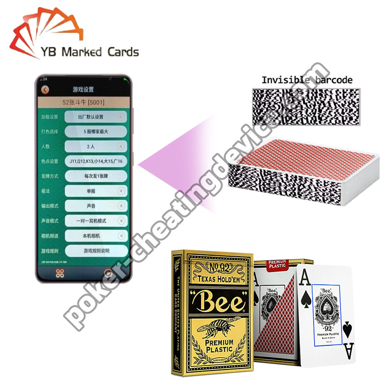 Bee Entertainment Speciale Barcode Markeerde Kaarten Decks Plastic Texas Hold'em Wide Cards