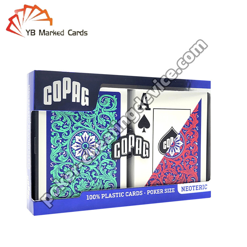 Copag gemarkeerde poker dek groen / rood dubbel dek set voor contactlenzen voor lezers