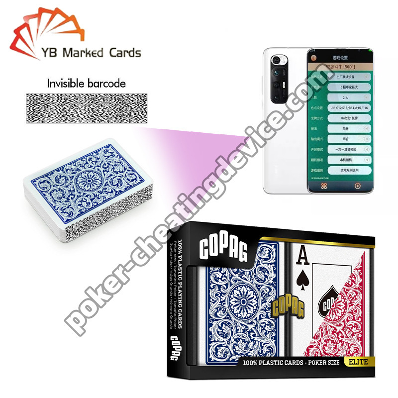 Copag 1546 100% Plastic Poker Barcode Marked Decks Blauw / Rood Deck Set