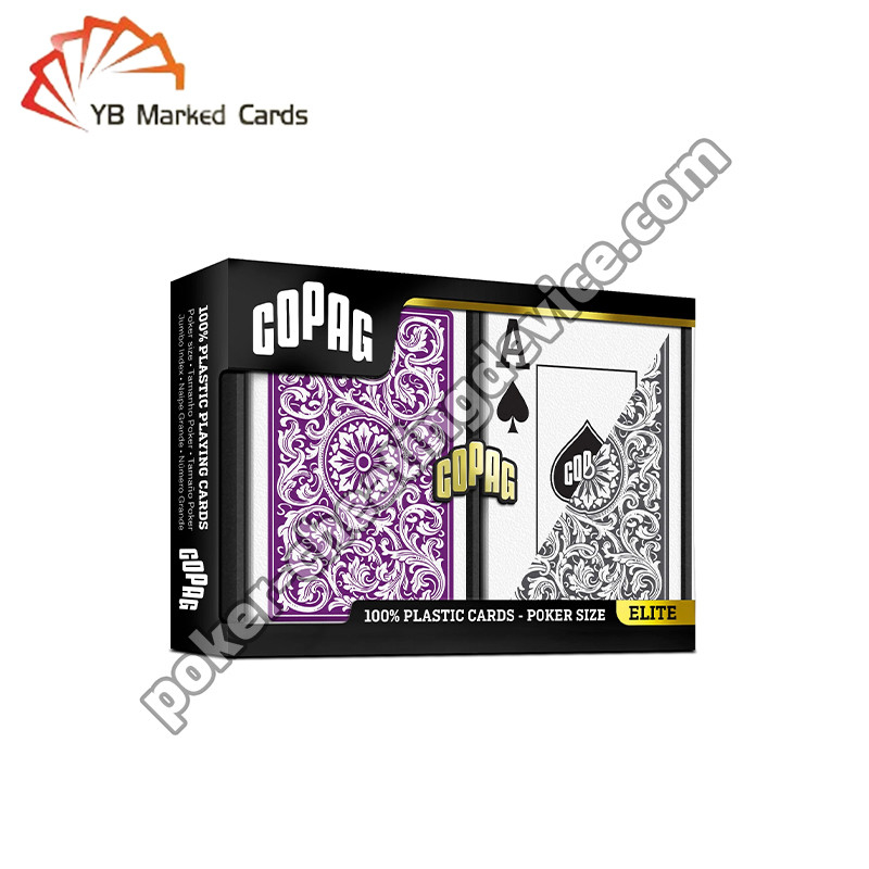 Copag 1546 100% plastic casino barcode gemarkeerde kaarten paars / grijs dek set