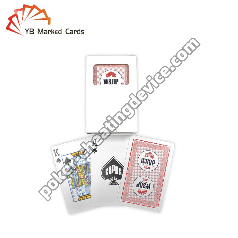Copag 2021 WSOP 100% Plastic UV Barcode Markeerde Spelkaarten Eén Deck Rood