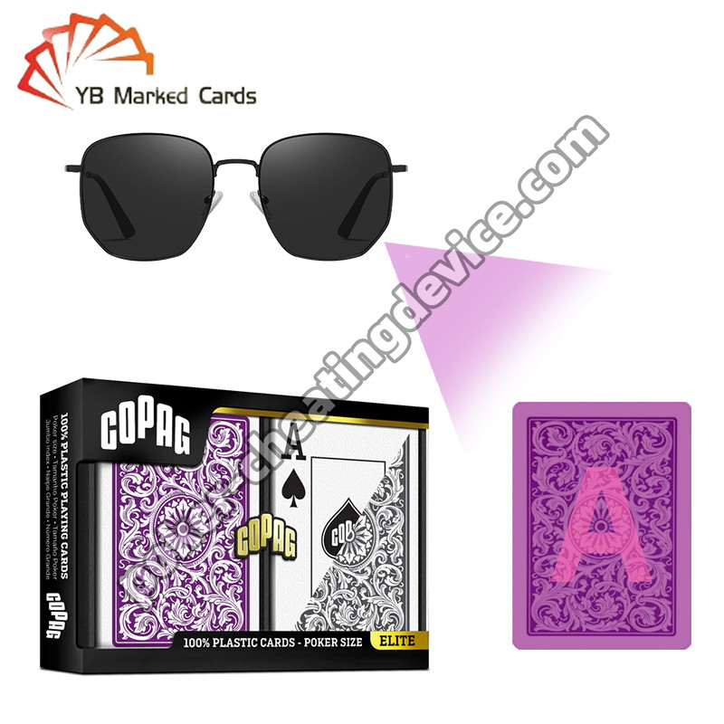 Copag 1546 100% Plastic Casino Infrarood gemarkeerde kaarten Paars / Grijs Deck Set