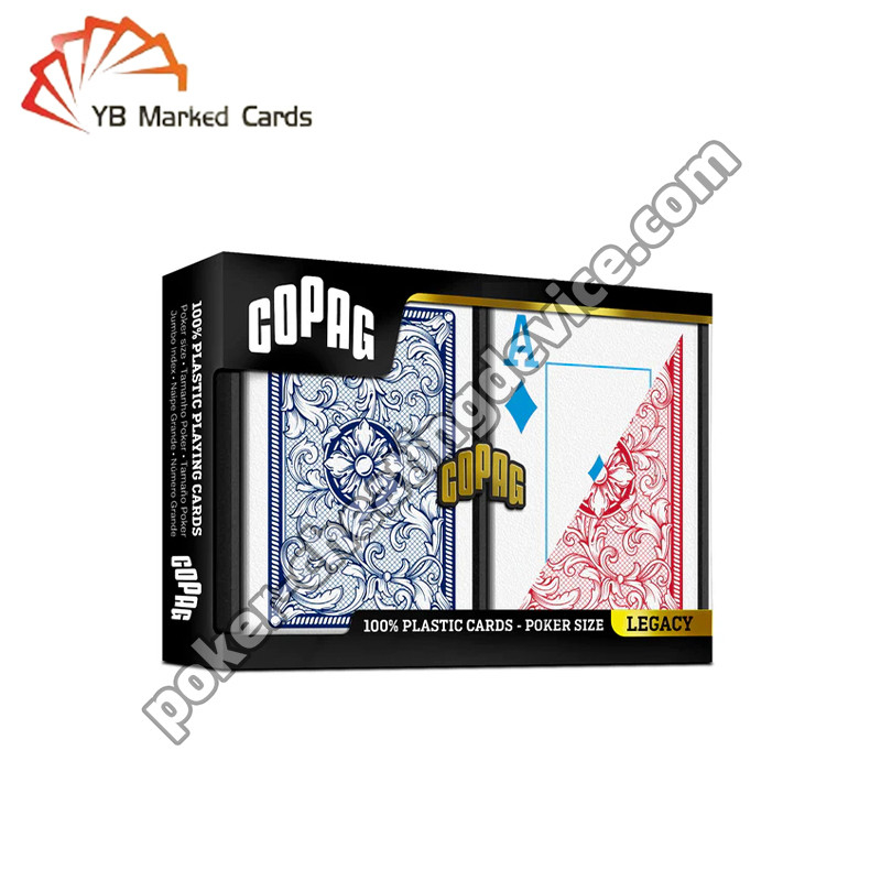 Copag Legacy 4-kleurige barcode gemarkeerde dekken Jumbo Index Blauw / Rood dubbel dek