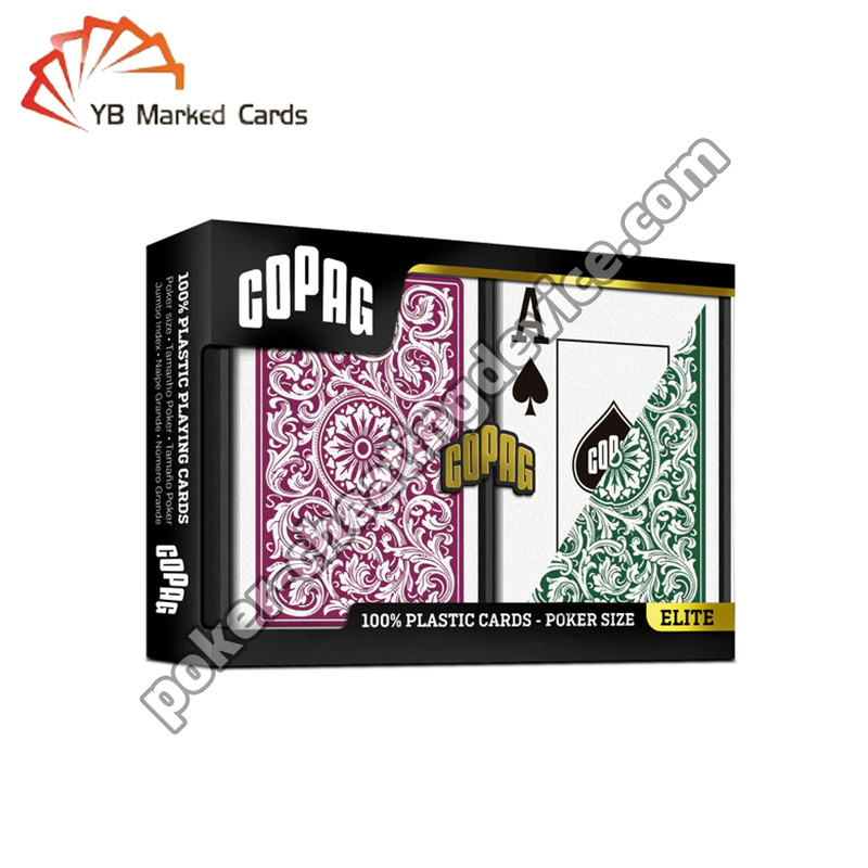 Copag 1546 Barcode Gemarkeerde Speelkaarten Jumbo Index Bourgondië / Groen Dubbel Deck Set