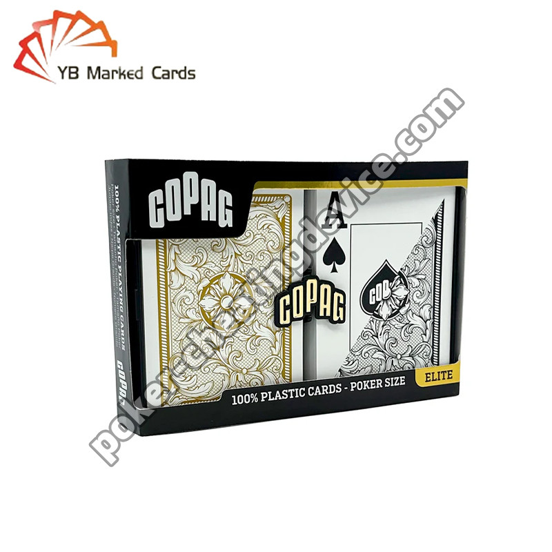 Copag Legacy Barcode Gemarkeerde Pokerkaarten Jumbo Index Zwart / Goud Dubbele Set