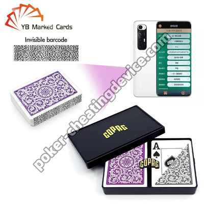 Copag 1546 100% plastic casino barcode gemarkeerde kaarten paars / grijs dek set