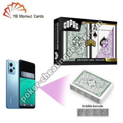 Copag Legacy Series 100% Plastic Onzichtbare Barcode Cheat Cards Groen/Purple