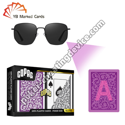 Copag 1546 100% Plastic Casino Infrarood gemarkeerde kaarten Paars / Grijs Deck Set