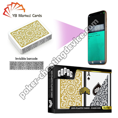 Copag 1546 100% Plastic Barcode Cards Regular Index Zwart / Goud Double Deck Set
