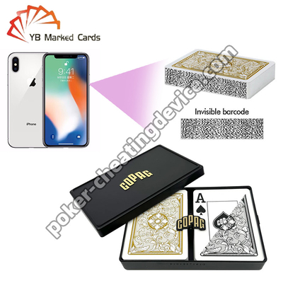 Copag Legacy Barcode Gemarkeerde Pokerkaarten Jumbo Index Zwart / Goud Dubbele Set